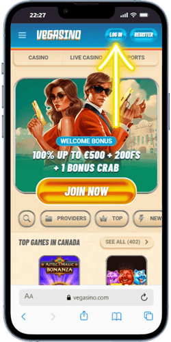 Vegasino login